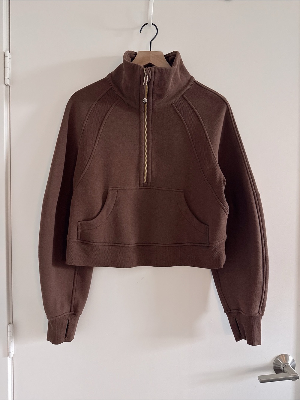 lululemon Scuba Oversized Funnel Neck Half-Zip *Gold Zipper Java XS/S NWOT